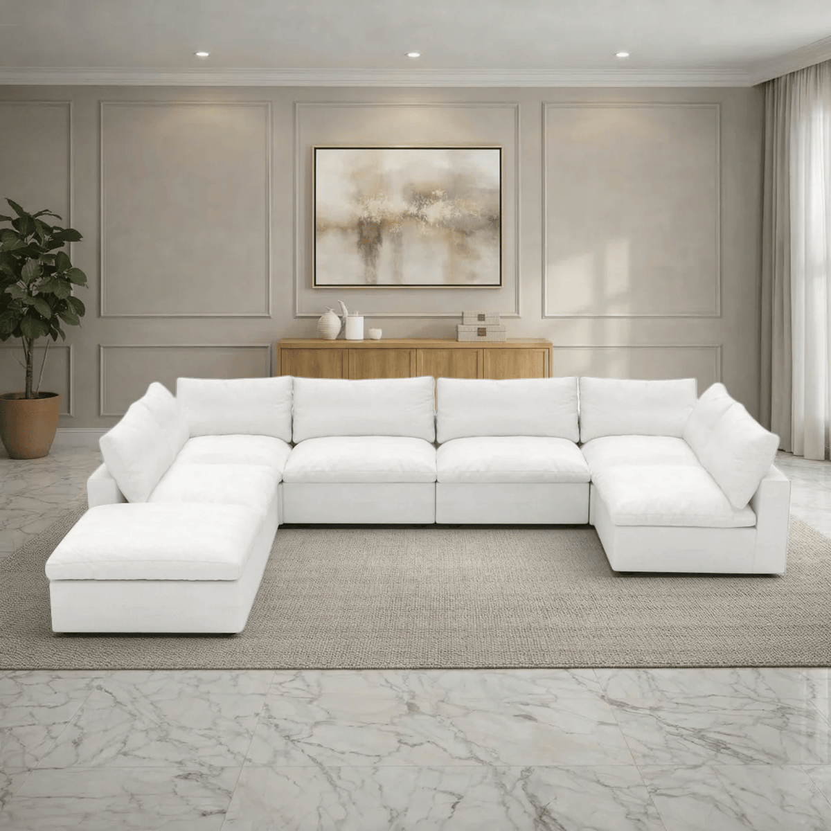 Butterscotch Cloud 7 Piece U-Sectional