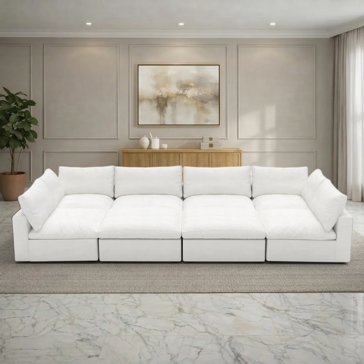 Butterscotch Cloud 8 Piece "Pit" Sectional