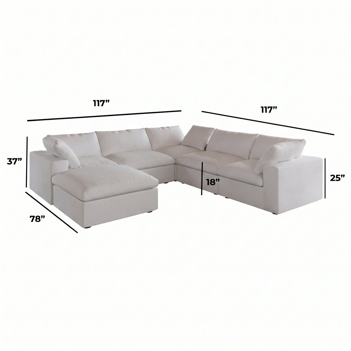 Butterscotch Cloud 6 Piece Corner Sectional