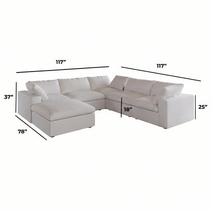 Butterscotch Cloud 6 Piece Corner Sectional