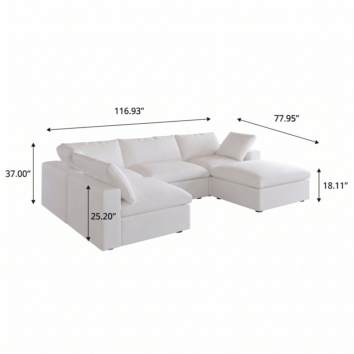 Butterscotch Cloud 6 Piece Sectional