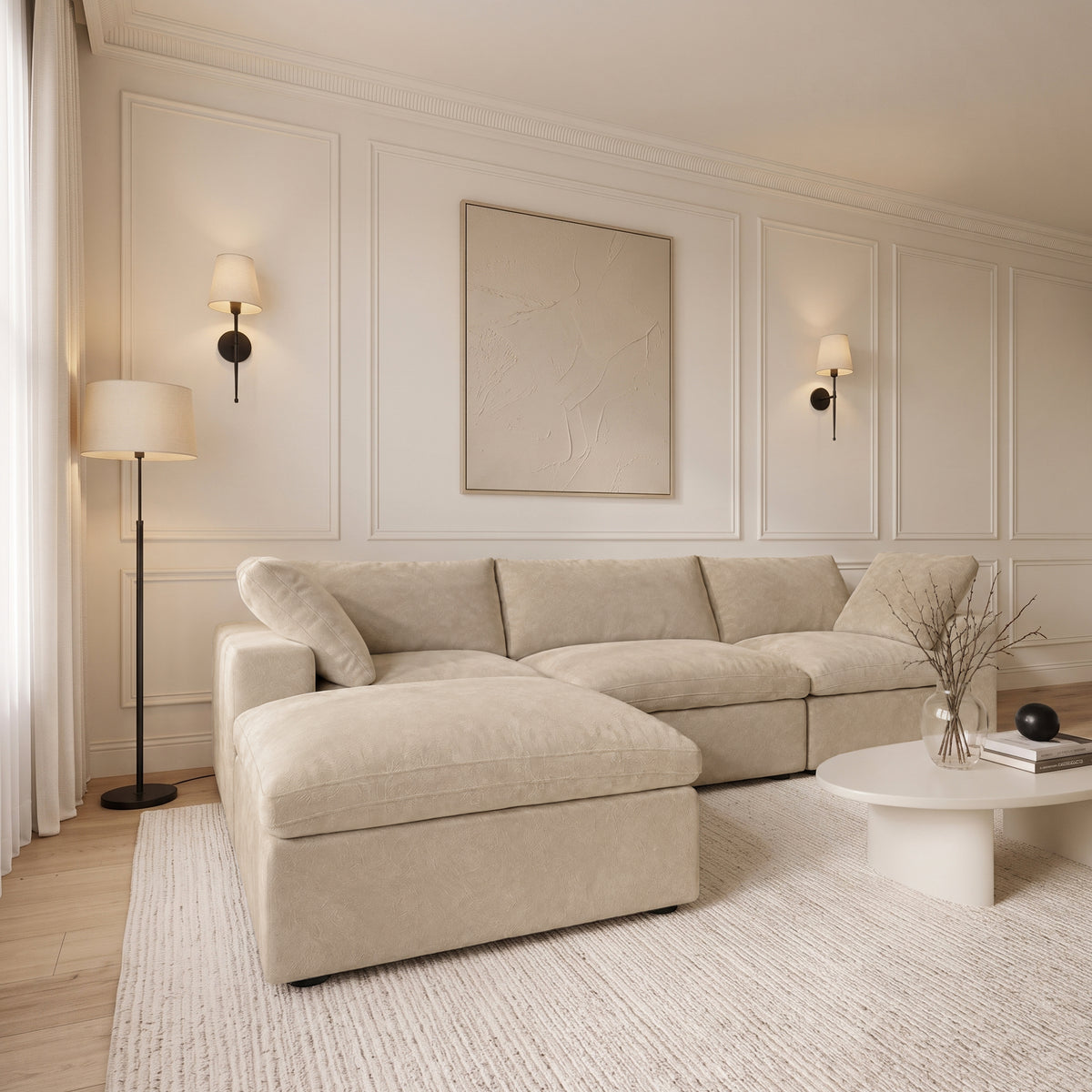 Butterscotch Cloud 4 Piece Sectional