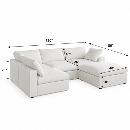 Butterscotch Cloud 5 Piece Corner Sectional