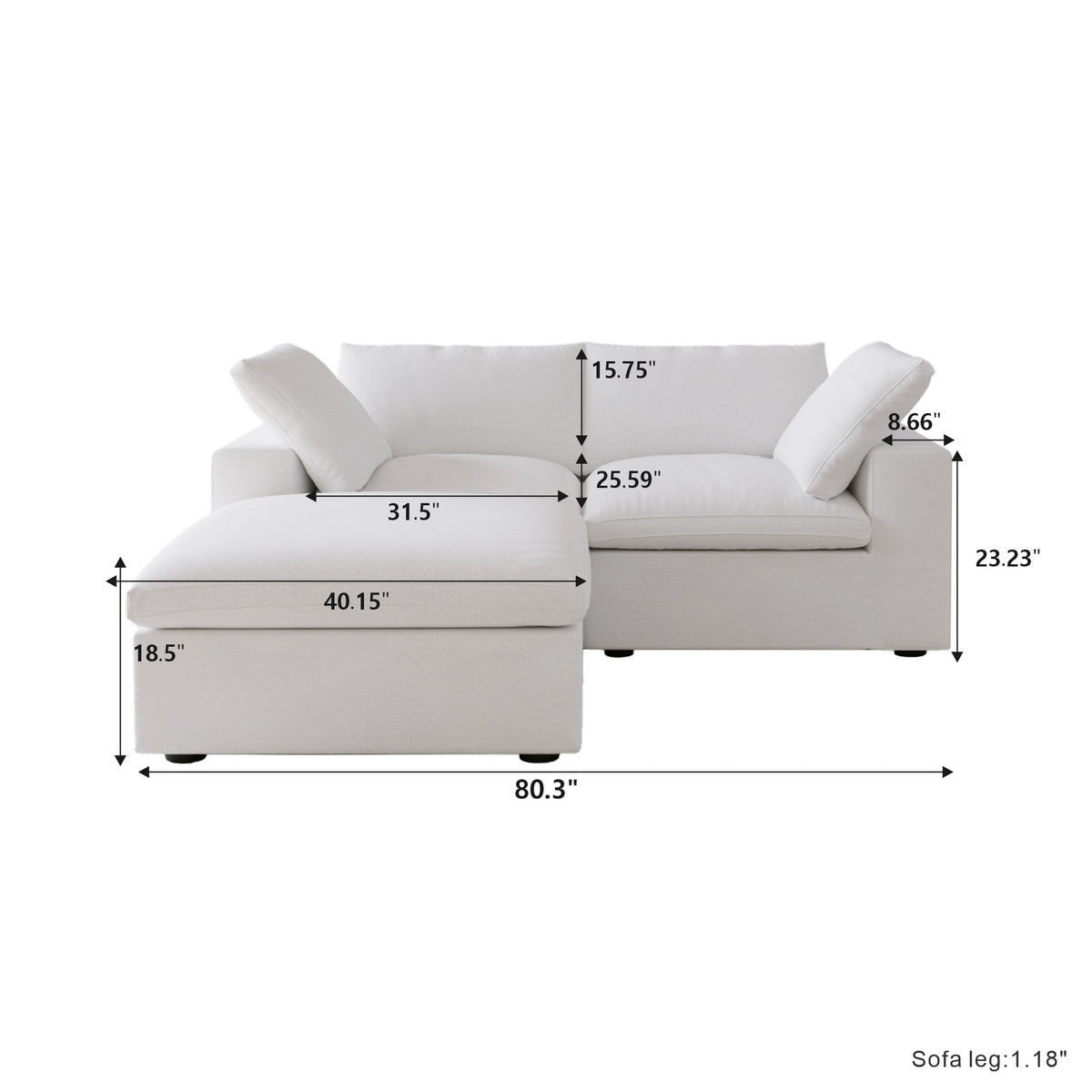 Butterscotch Cloud 3 Piece Sectional