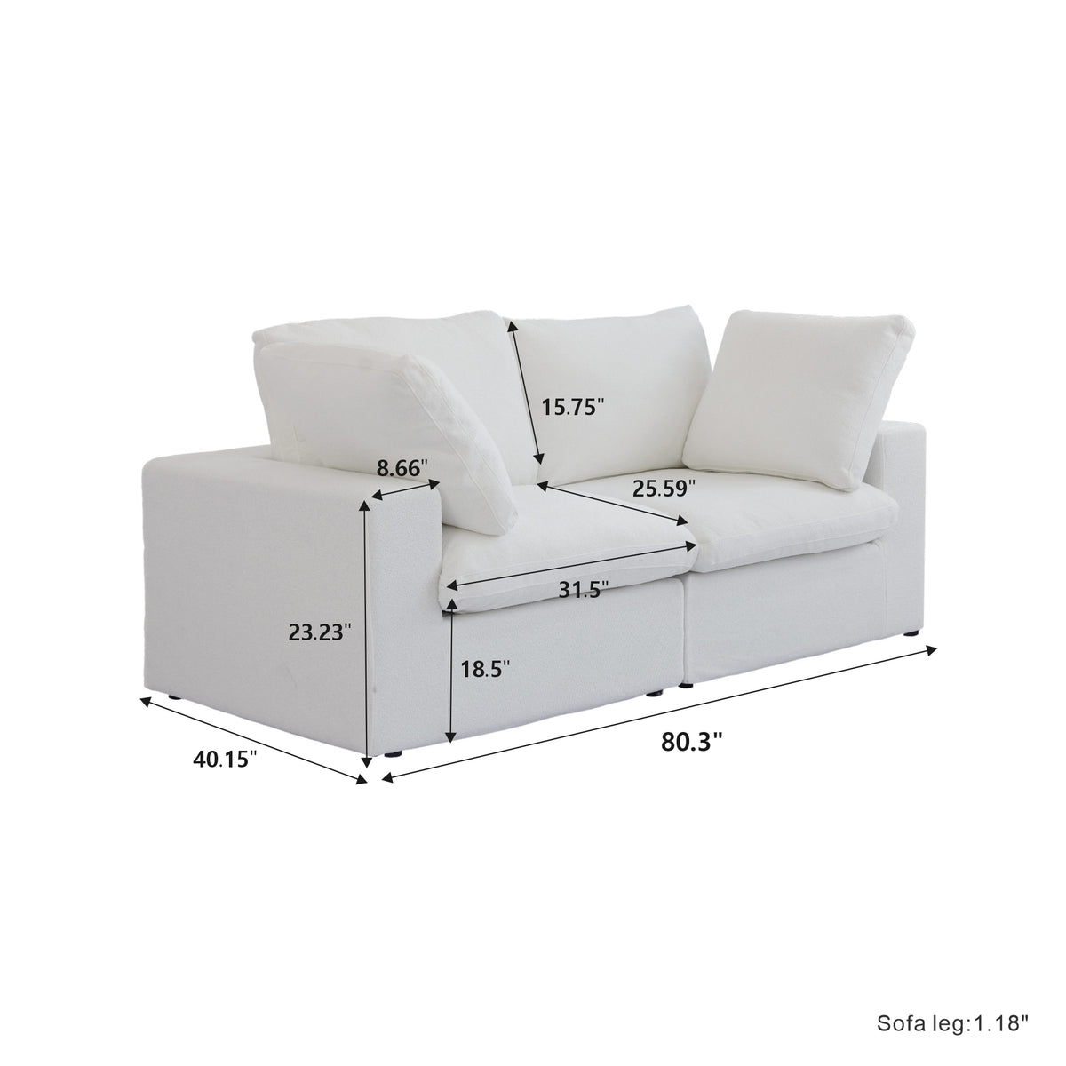 Butterscotch Cloud  2 Piece Loveseat