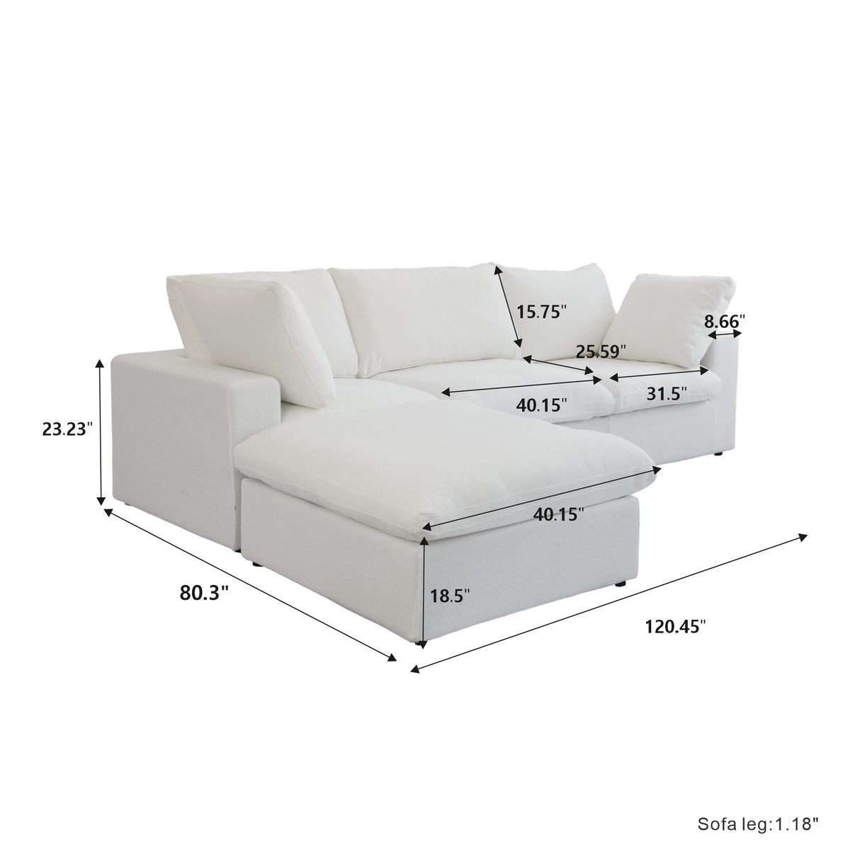Butterscotch Cloud 4 Piece Sectional
