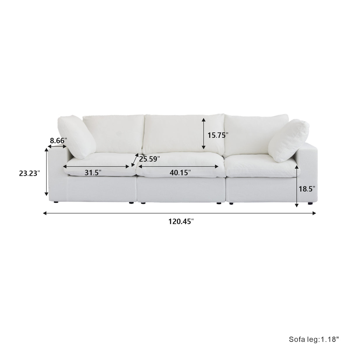 Butterscotch Cloud 3 Piece Sofa