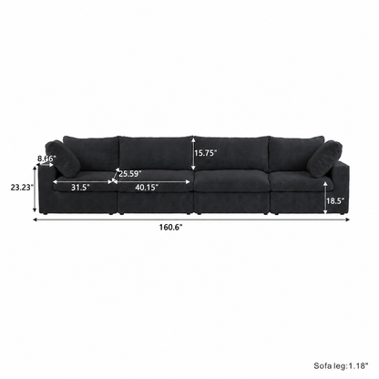 Butterscotch Cloud 4 Piece Sofa