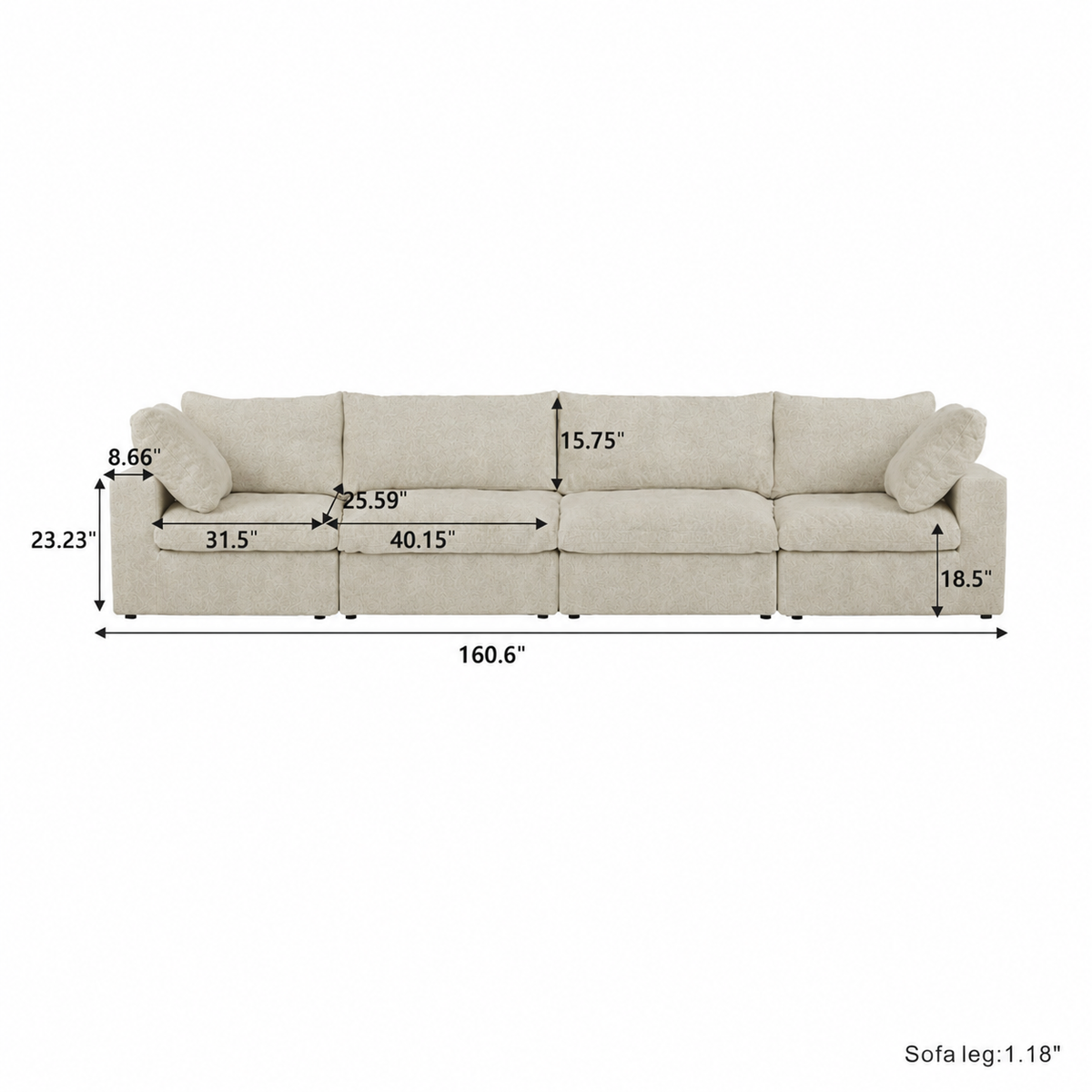 Butterscotch Cloud 4 Piece Sofa