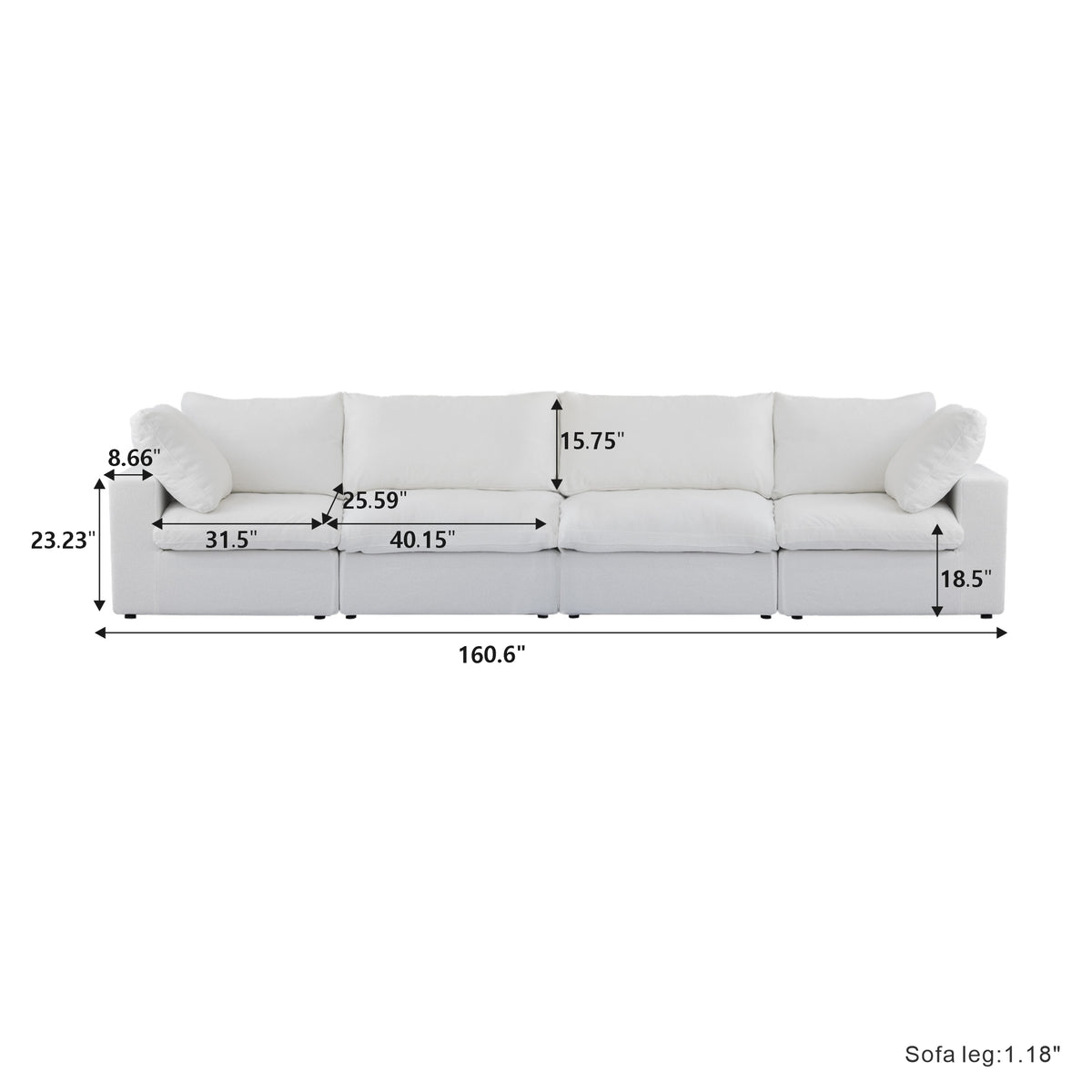 Butterscotch Cloud 4 Piece Sofa