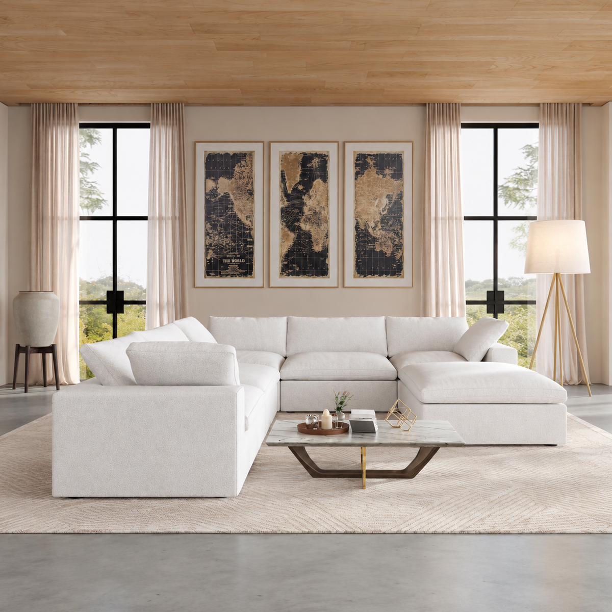 Butterscotch Cloud 6 Piece Corner Sectional