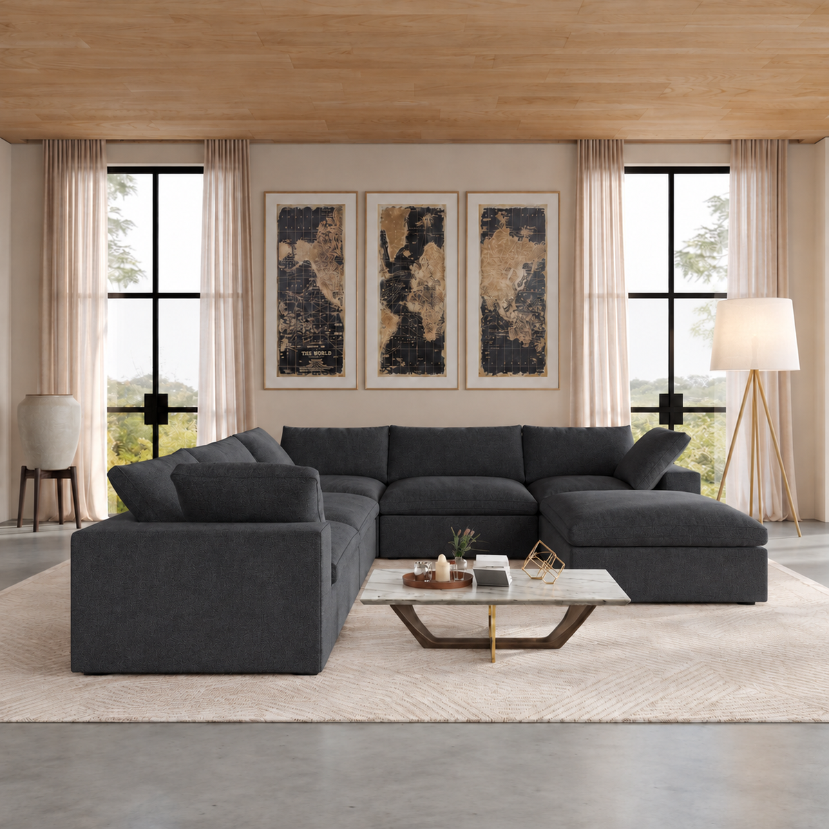Butterscotch Cloud 6 Piece Corner Sectional